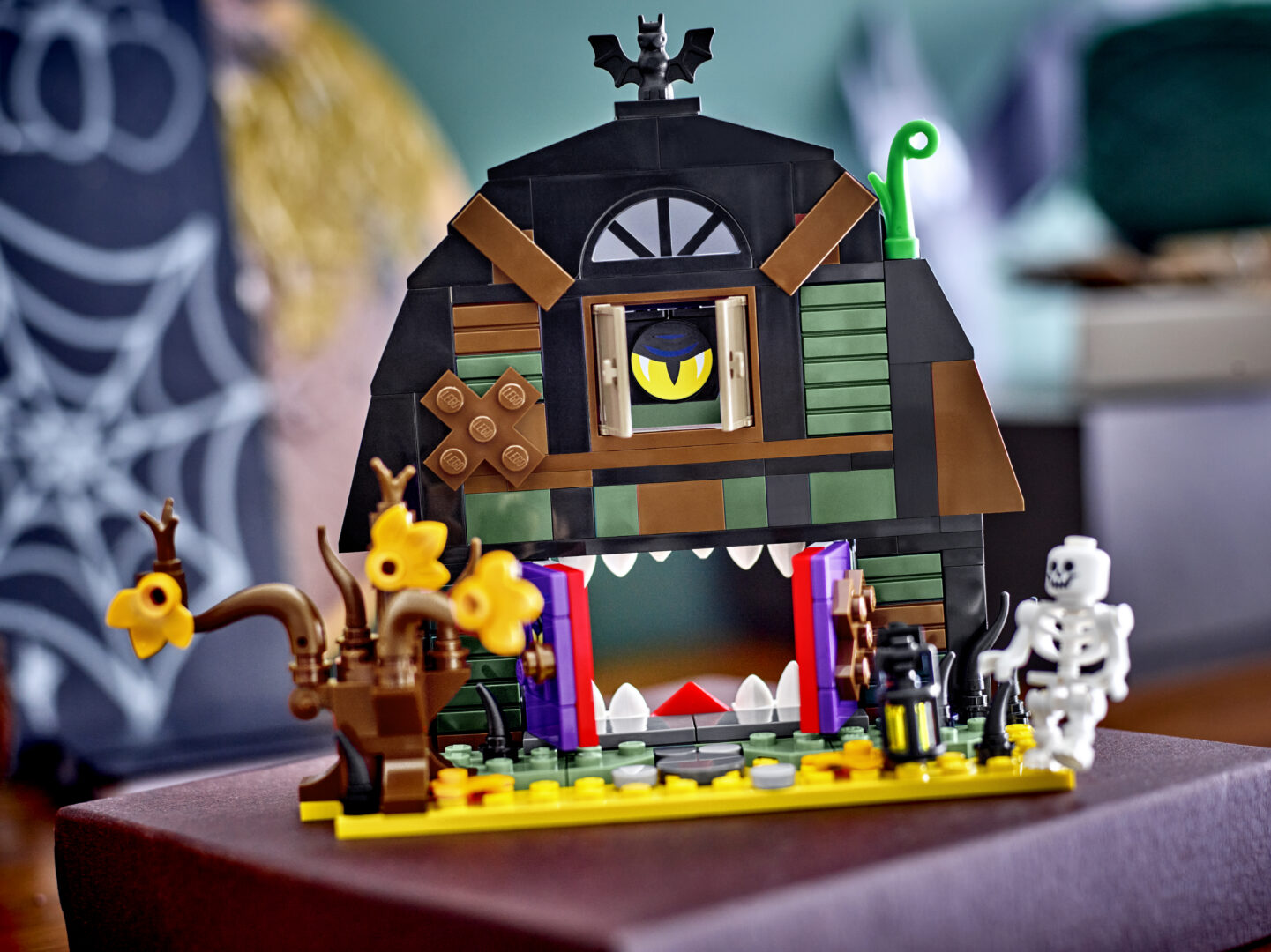 Close up of a LEGO monster house