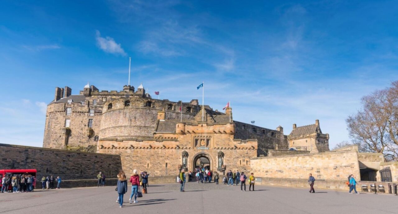 The exterior of Edinburgh castle
