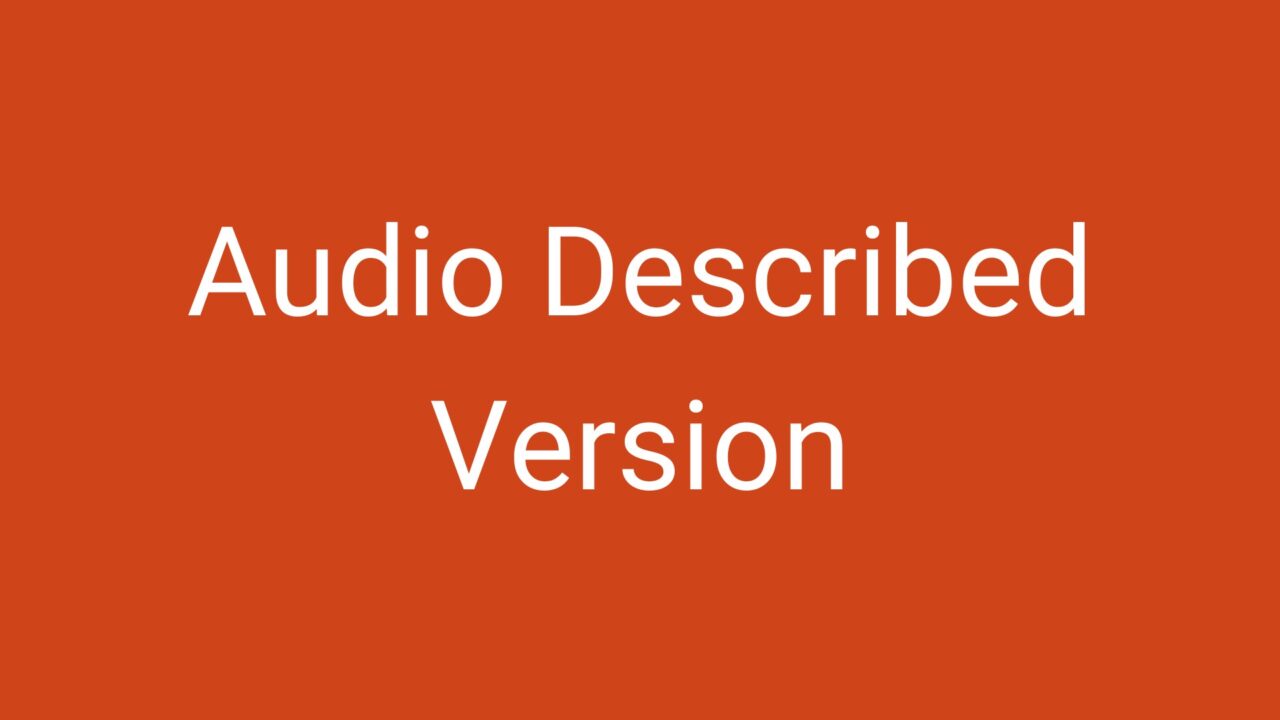 Orange Box with words Audio Described Version