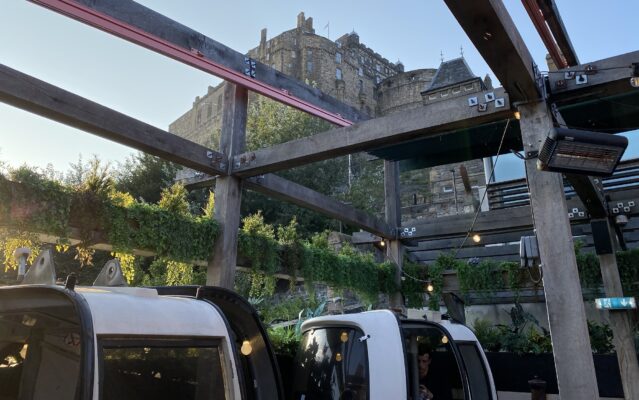 Cold Town House Roof Terrace with Edinburgh Castle in background