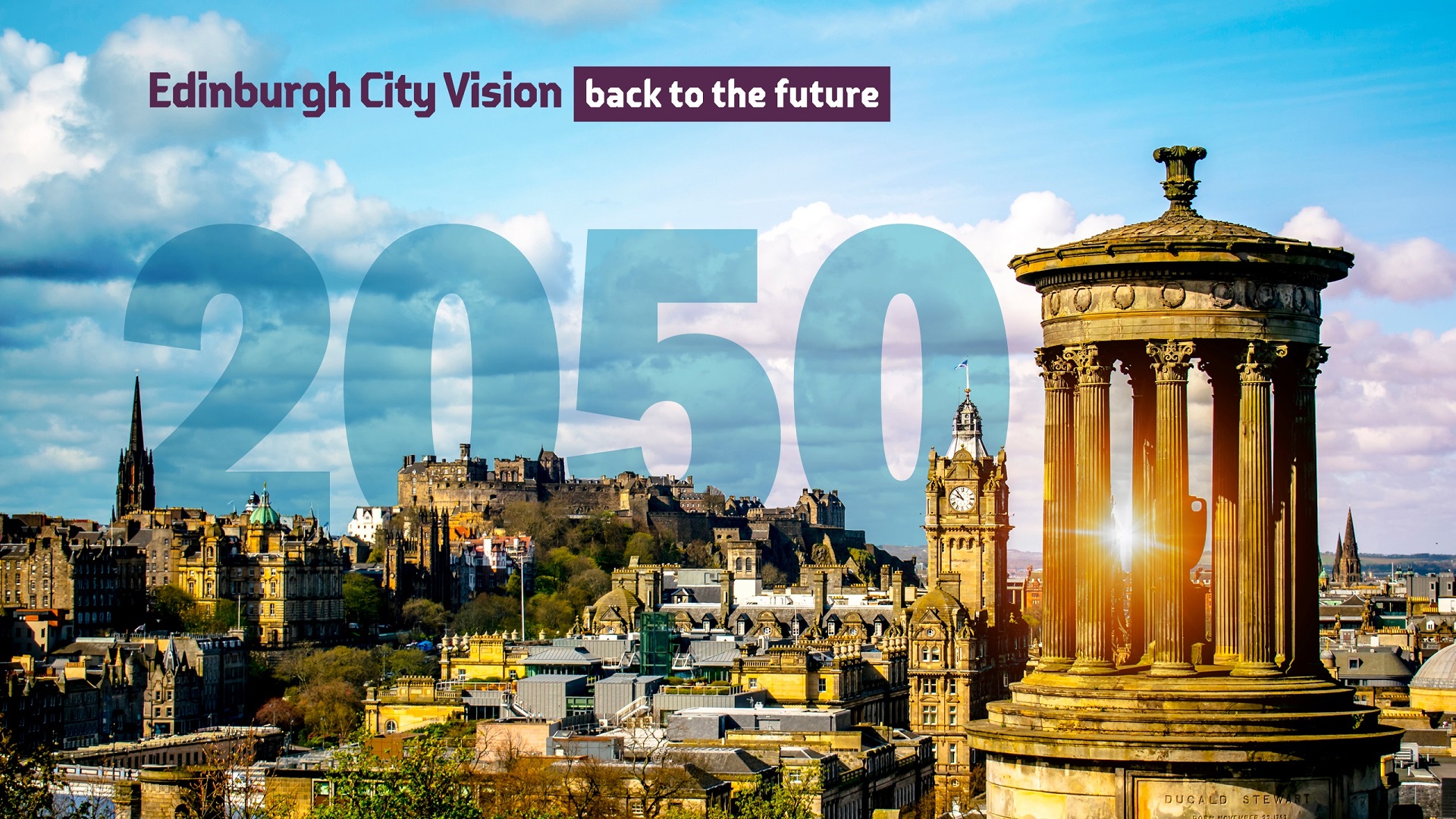 Edinburgh City Vision - image west to the Castle from the Dugald Stewart Monument