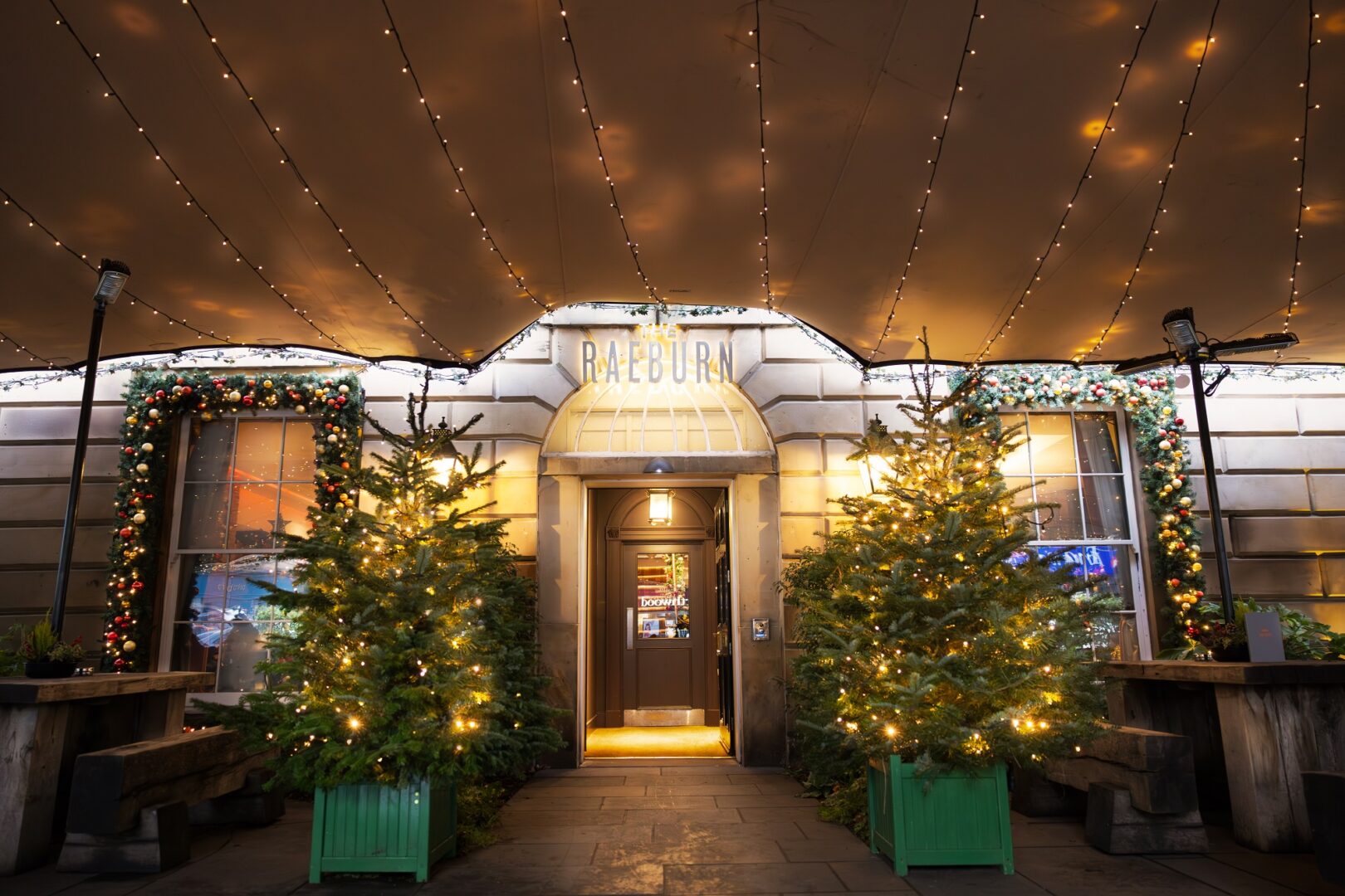 The Raeburn hotel with Christmas decorations