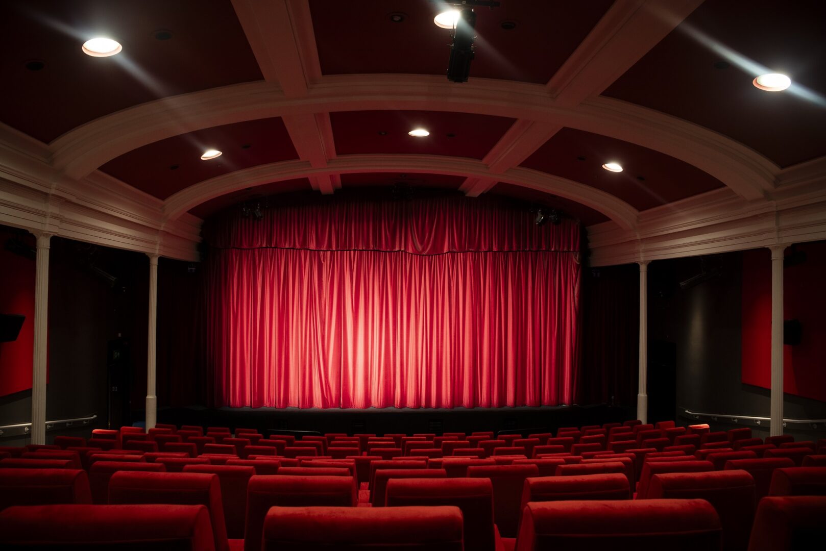 Edinburgh Filmhouse Screen with curtain closed and empty theatre