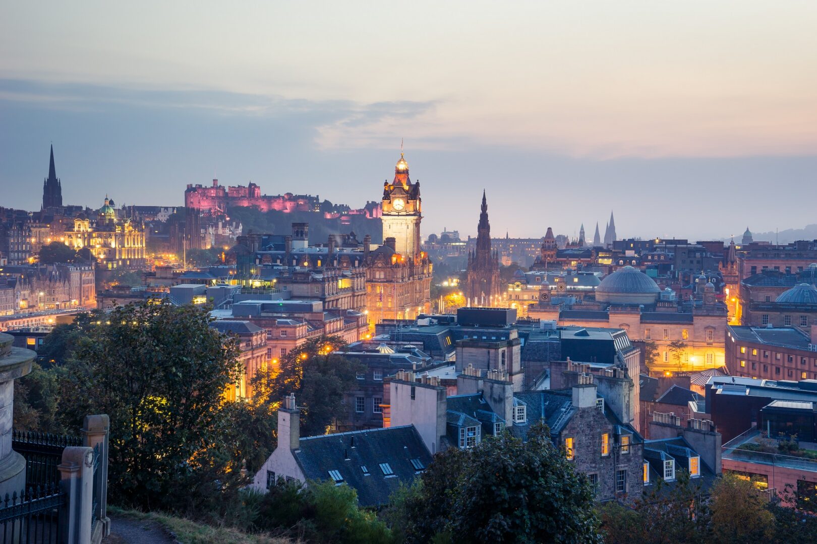 Edinburgh city from Calton Hill at night
