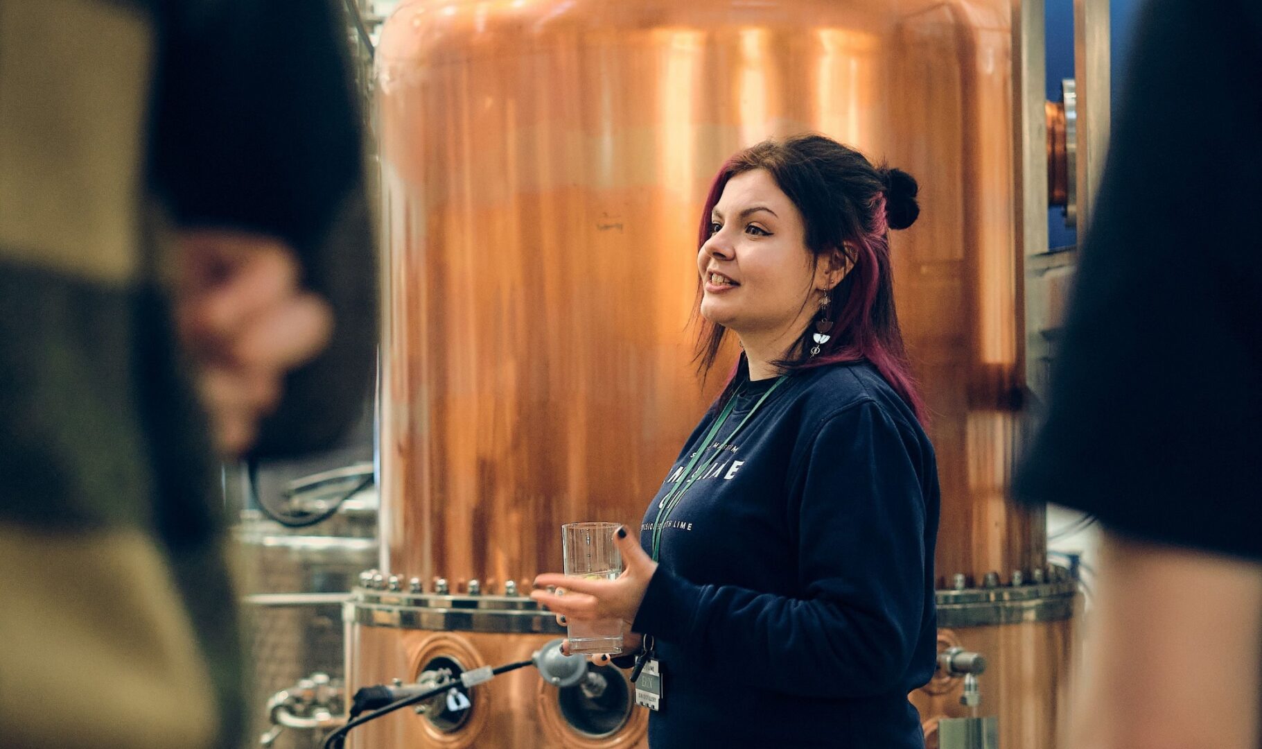 Tour Guide talking to Tour group at Lind & Lime.