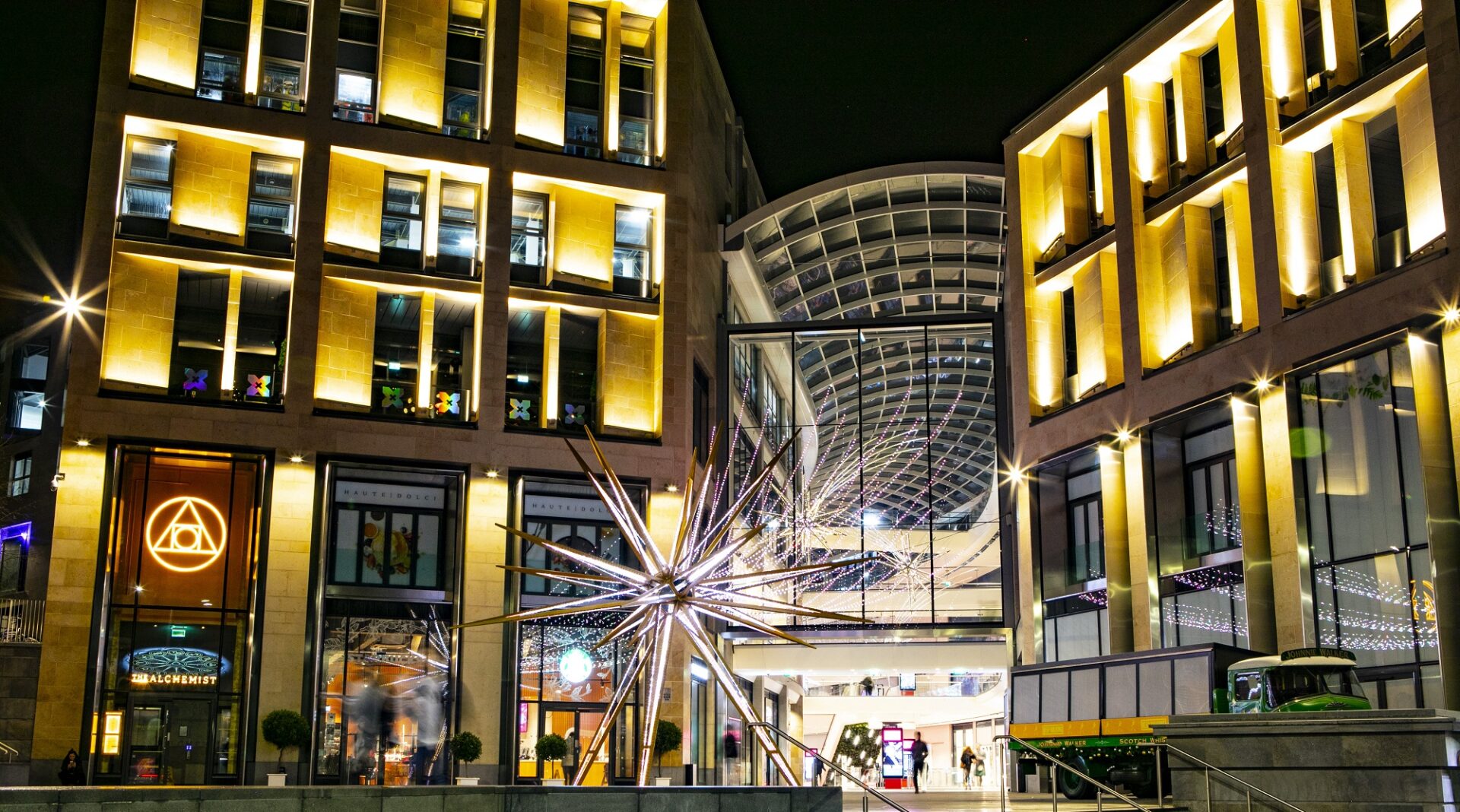 St James Quarter with Xmas lights