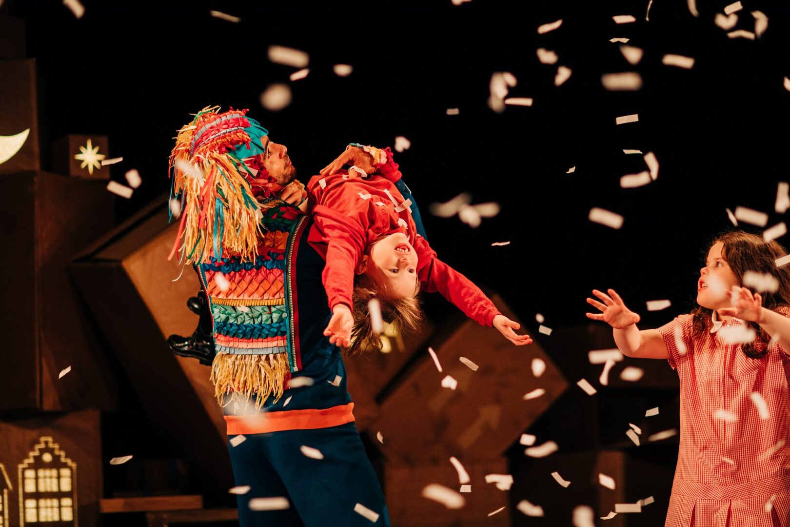 actors from The Unexpected Gift- at Edinburgh International Children's Festival