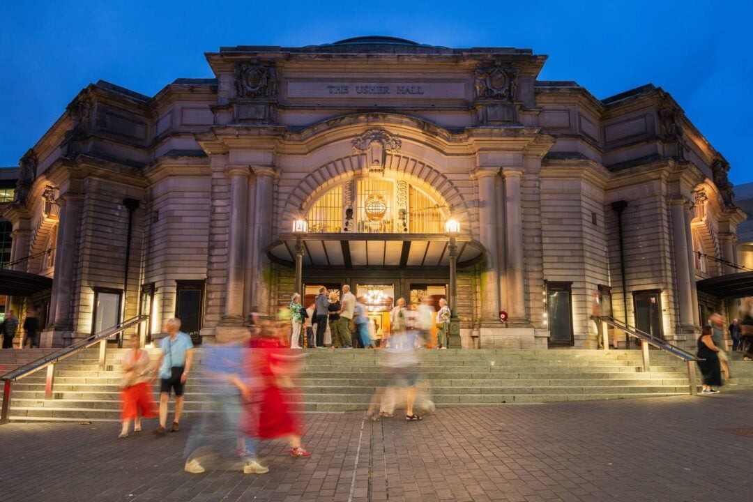 Usher Hall lit up at night